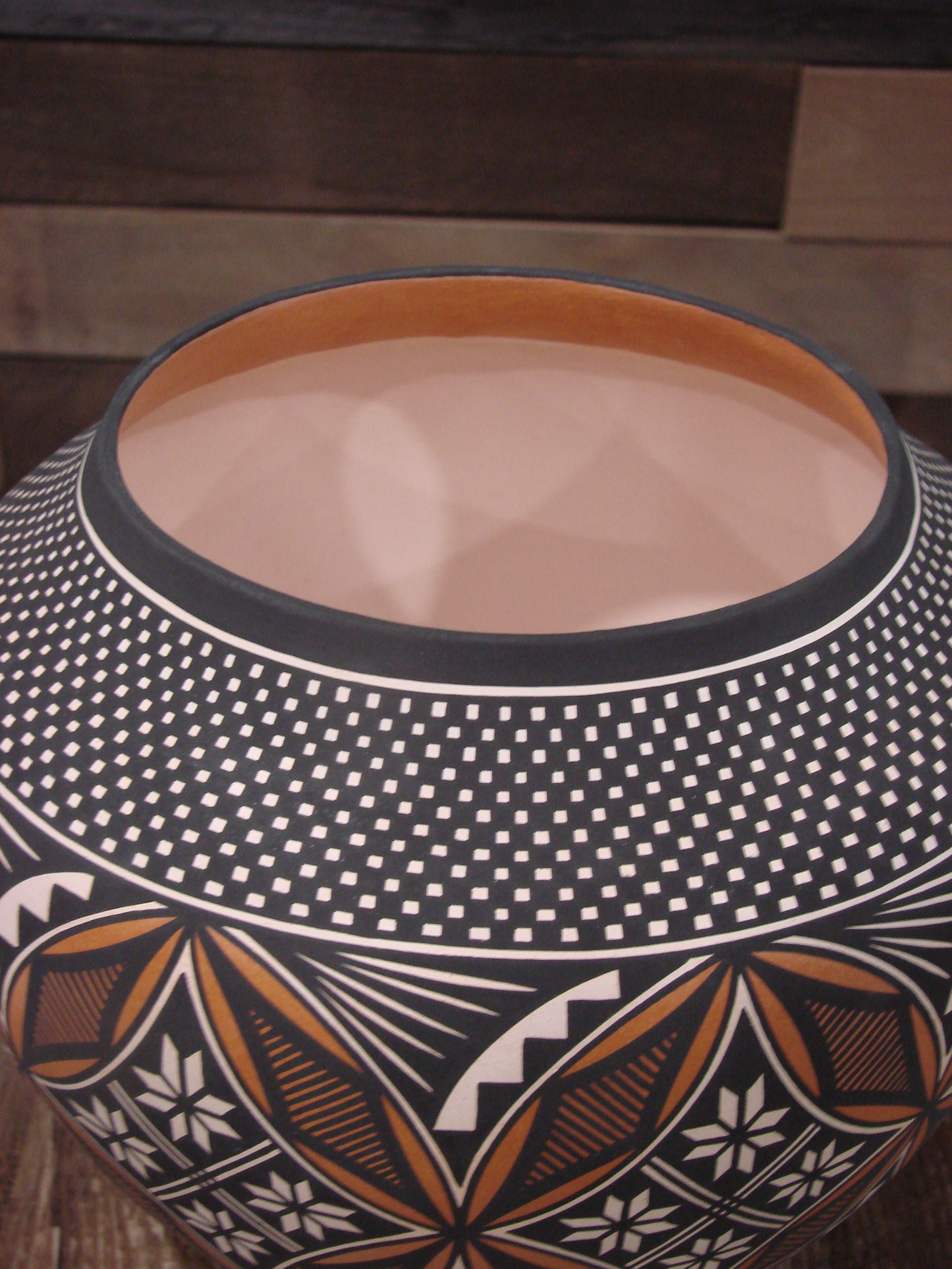 Native American Fine Line Hand Coiled Pottery by Terrance Chino Sr.