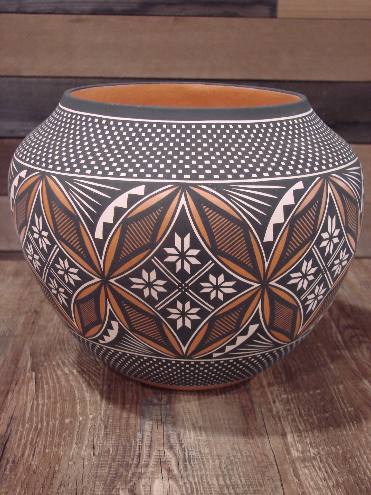 Native American Fine Line Hand Coiled Pottery by Terrance Chino Sr.