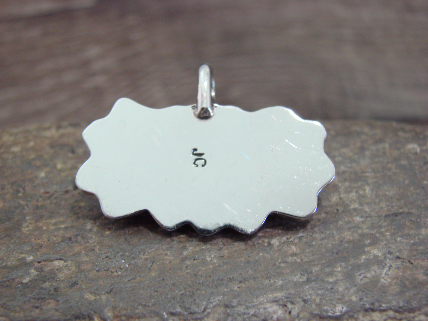 Native American Nickel Silver & Howlite Pendant - Cleveland