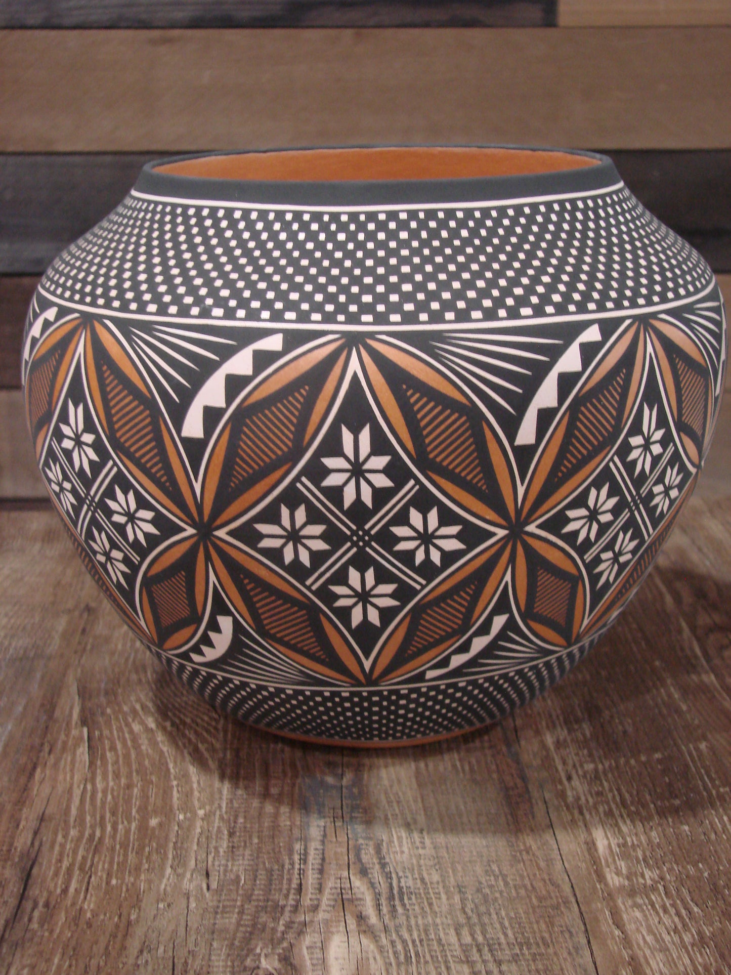 Native American Fine Line Hand Coiled Pottery by Terrance Chino Sr.