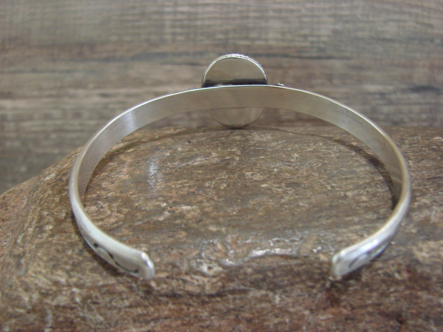 Native American Sterling Silver & Sonoran Turquoise Bracelet Signed SY