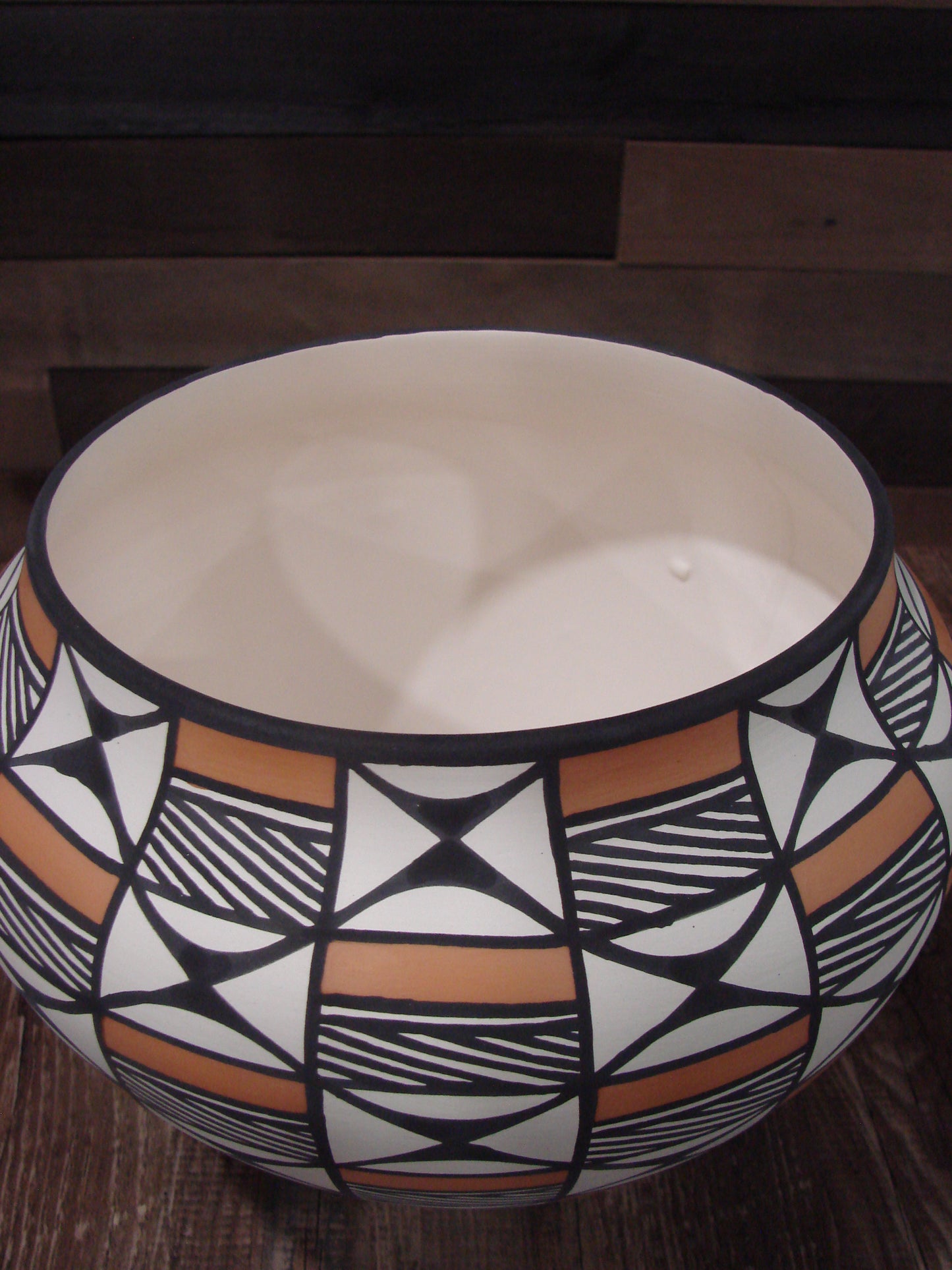 Native American Fine Line Laguna Hand Painted Pottery by DW
