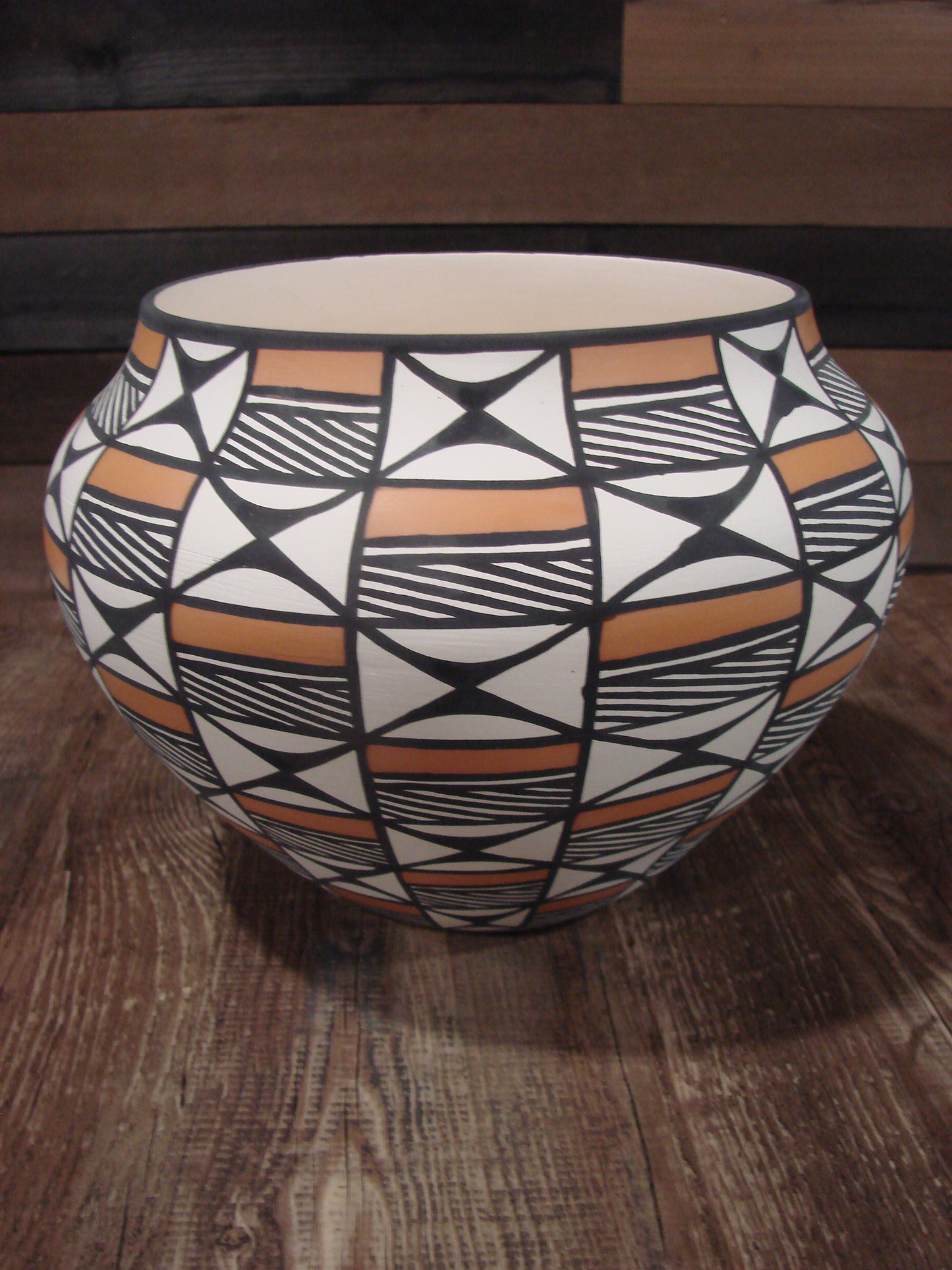 Native American Fine Line Laguna Hand Painted Pottery by DW