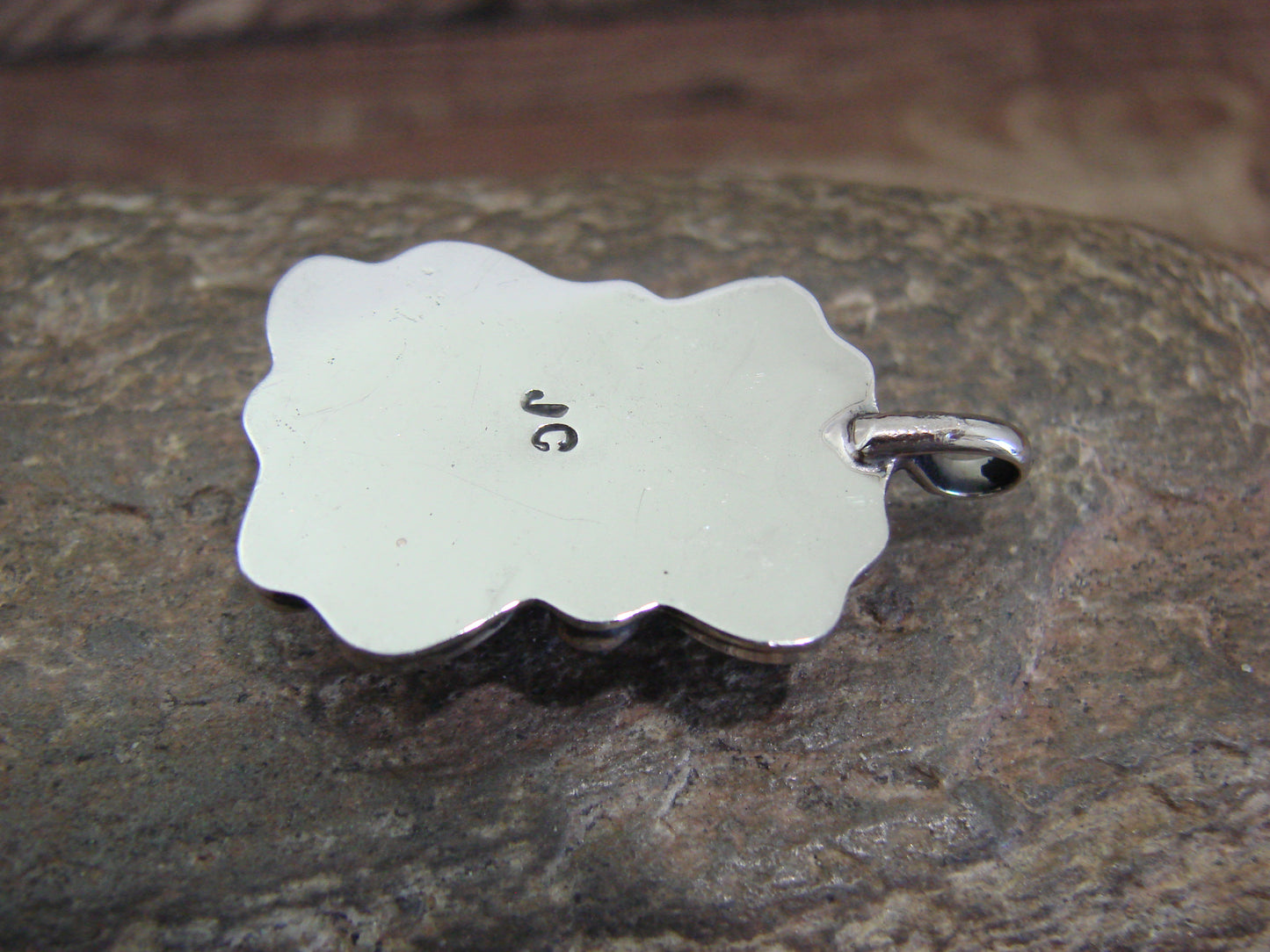 Native American Nickel Silver & Howlite Pendant - Cleveland