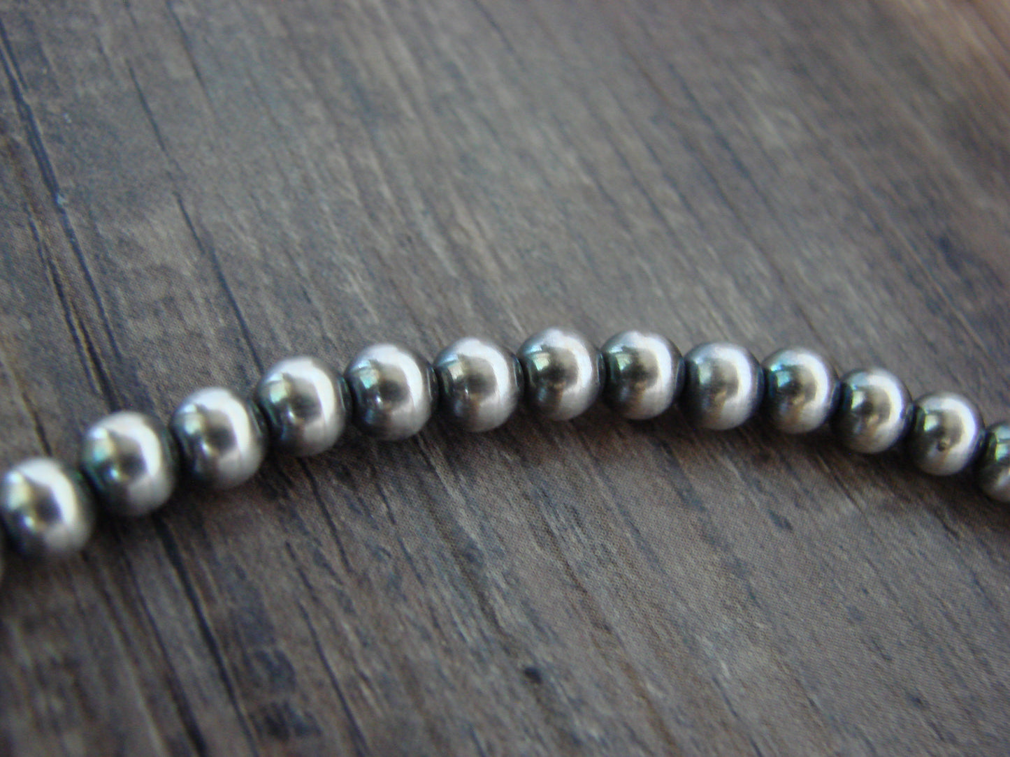 Native American 16" Sterling Silver & Turquoise Navajo Pearl Necklace by McCarthy