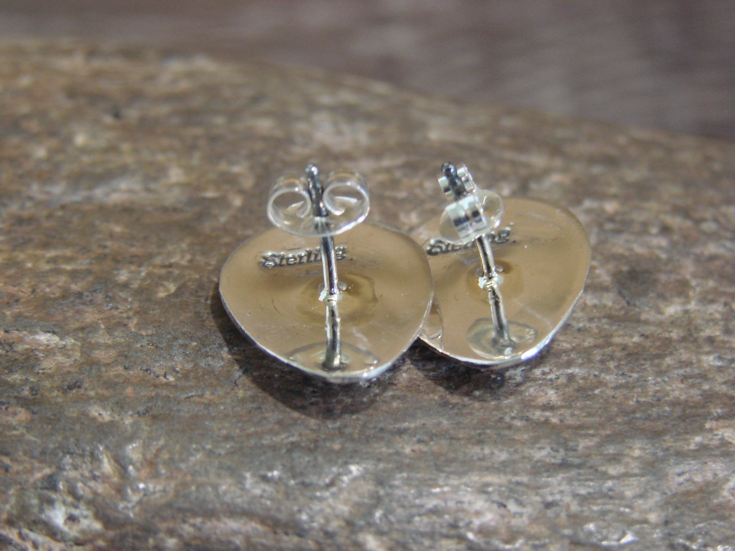 Native American Sterling Silver & Onyx Bear Paw Stud Post Earrings - Parker