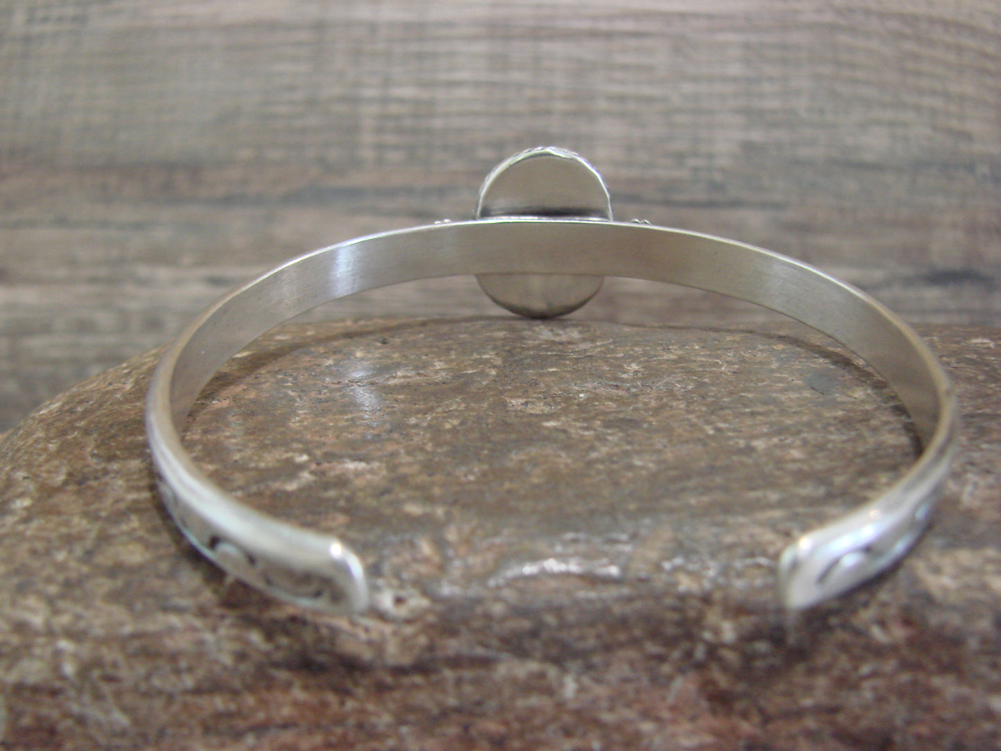 Native American Sterling Silver & Sonoran Turquoise Bracelet Signed SY