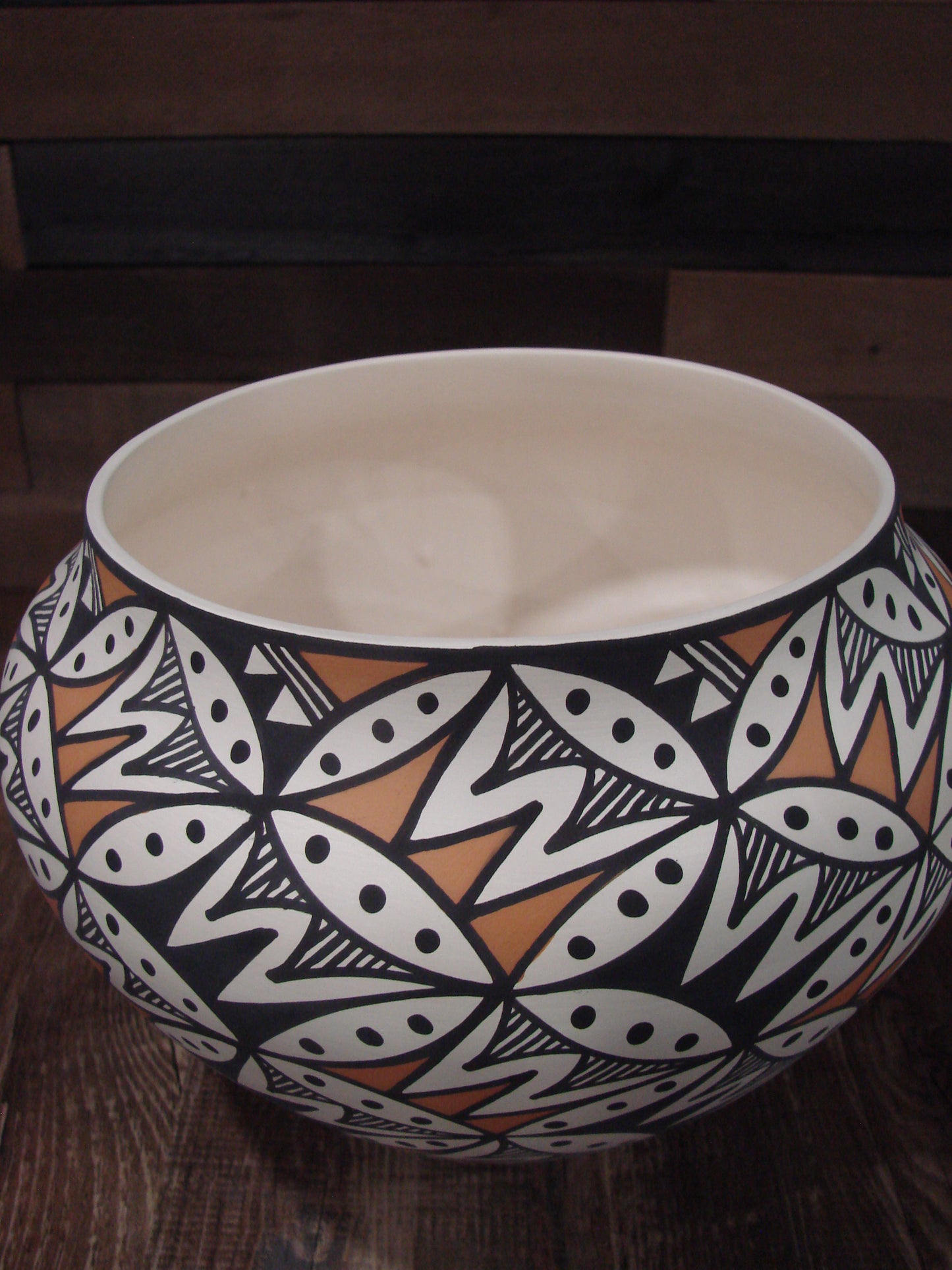 Native American Fine Line Laguna Hand Painted Pottery by DW