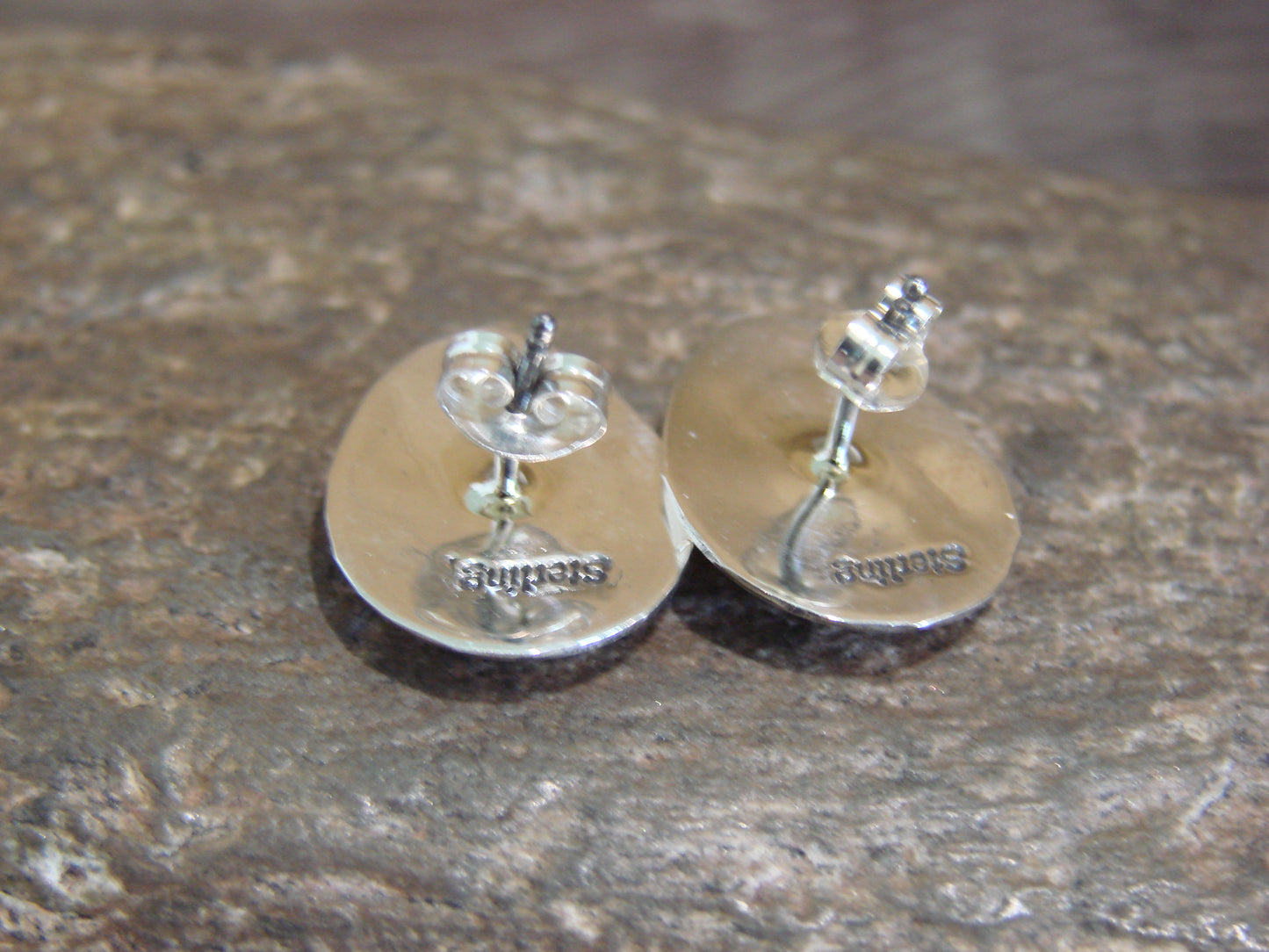 Native American Sterling Silver & Opal Bear Paw Stud Post Earrings - Parker