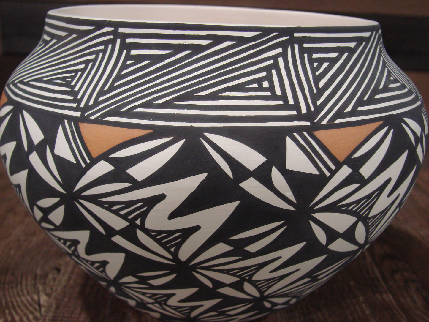 Native American Fine Line Laguna Hand Painted Pottery by DW