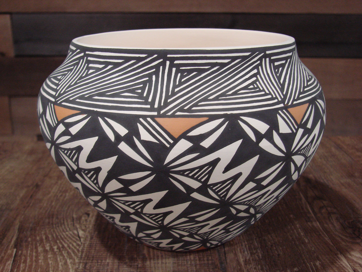Native American Fine Line Laguna Hand Painted Pottery by DW