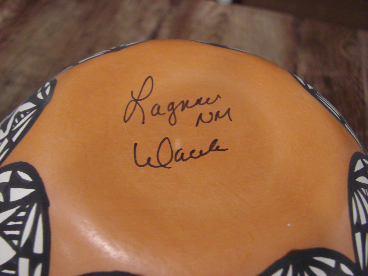 Native American Fine Line Laguna Hand Painted Pottery by DW