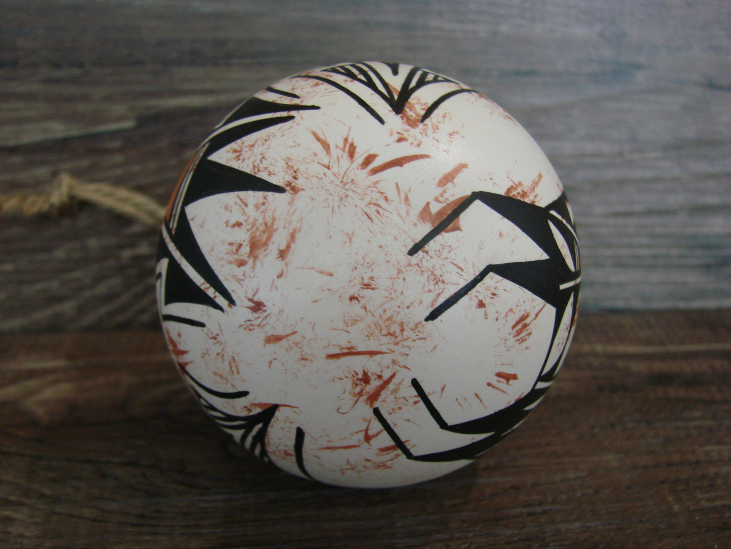 Native American Acoma Indian Hand Painted Fine Line Ornament by T. Sal