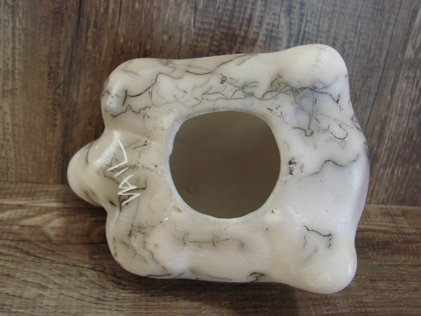 Native American Navajo Indian Pottery Horse Hair Turtle Sculpture by Vail