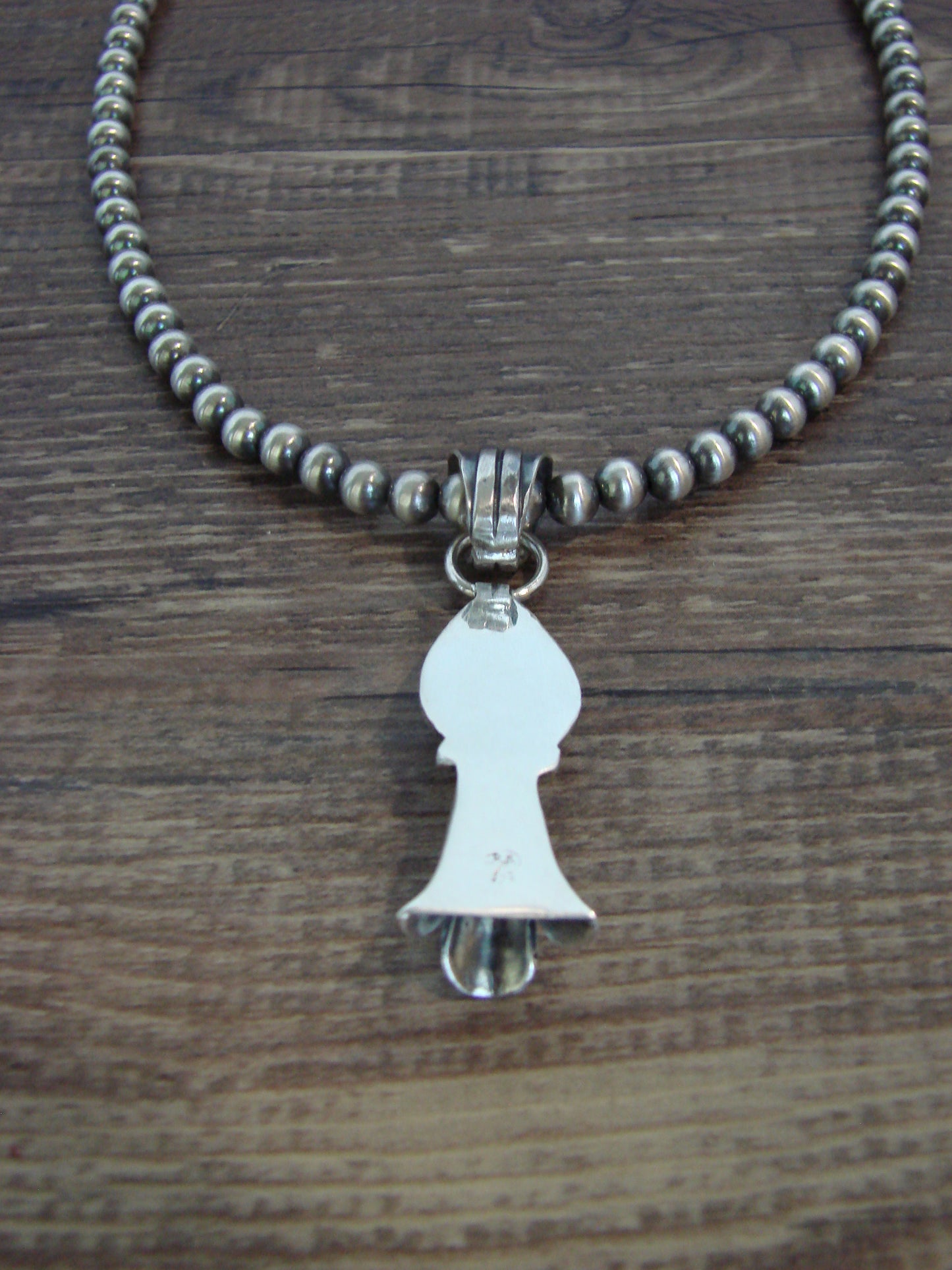 Native American 16" Sterling Silver Turquoise & Navajo Pearl Necklace by Betone