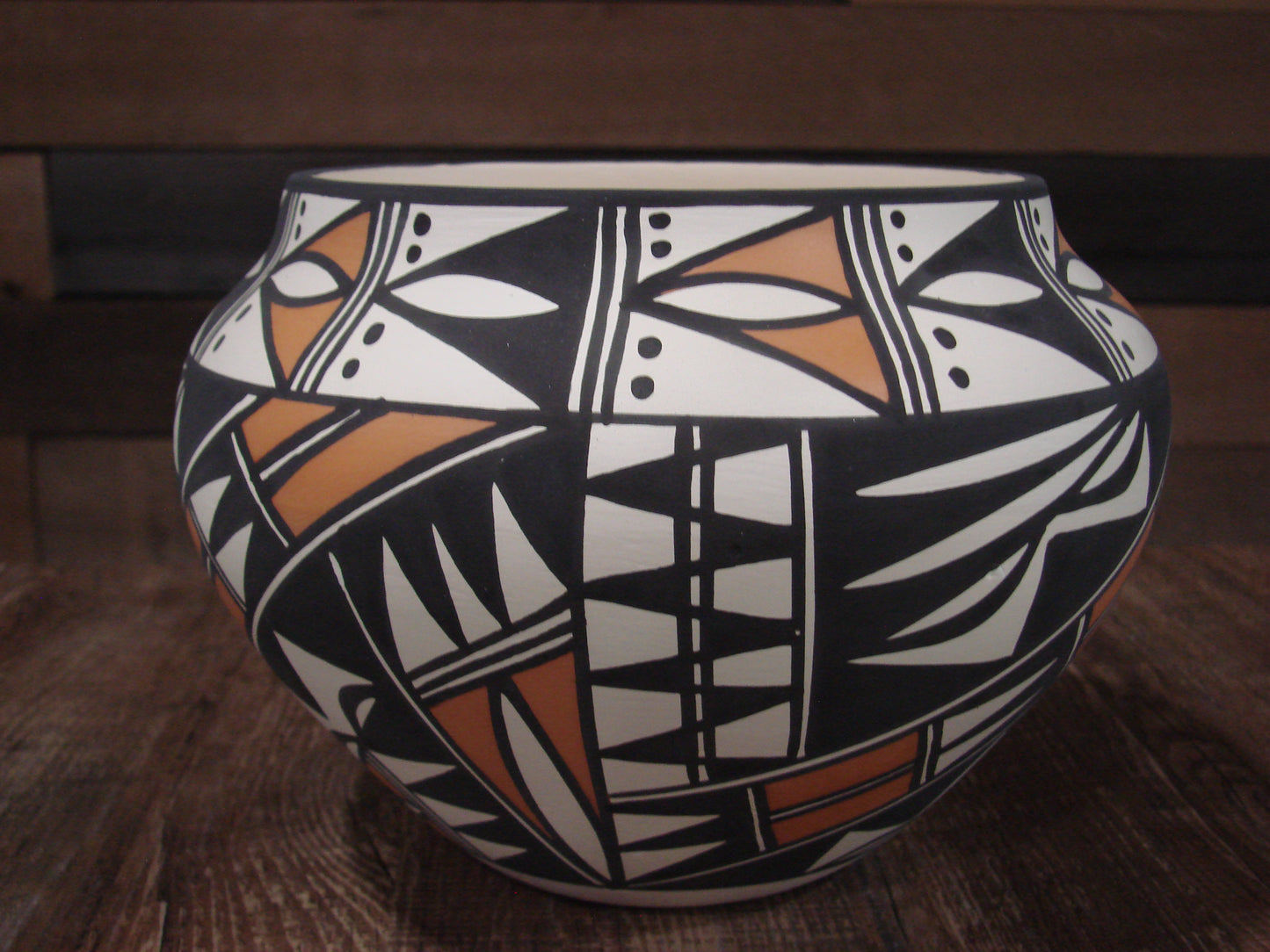 Native American Fine Line Laguna Hand Painted Pottery by DW