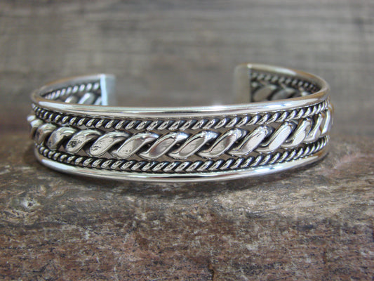Native American Twisted Sterling Silver Bracelet Cuff by Tahe