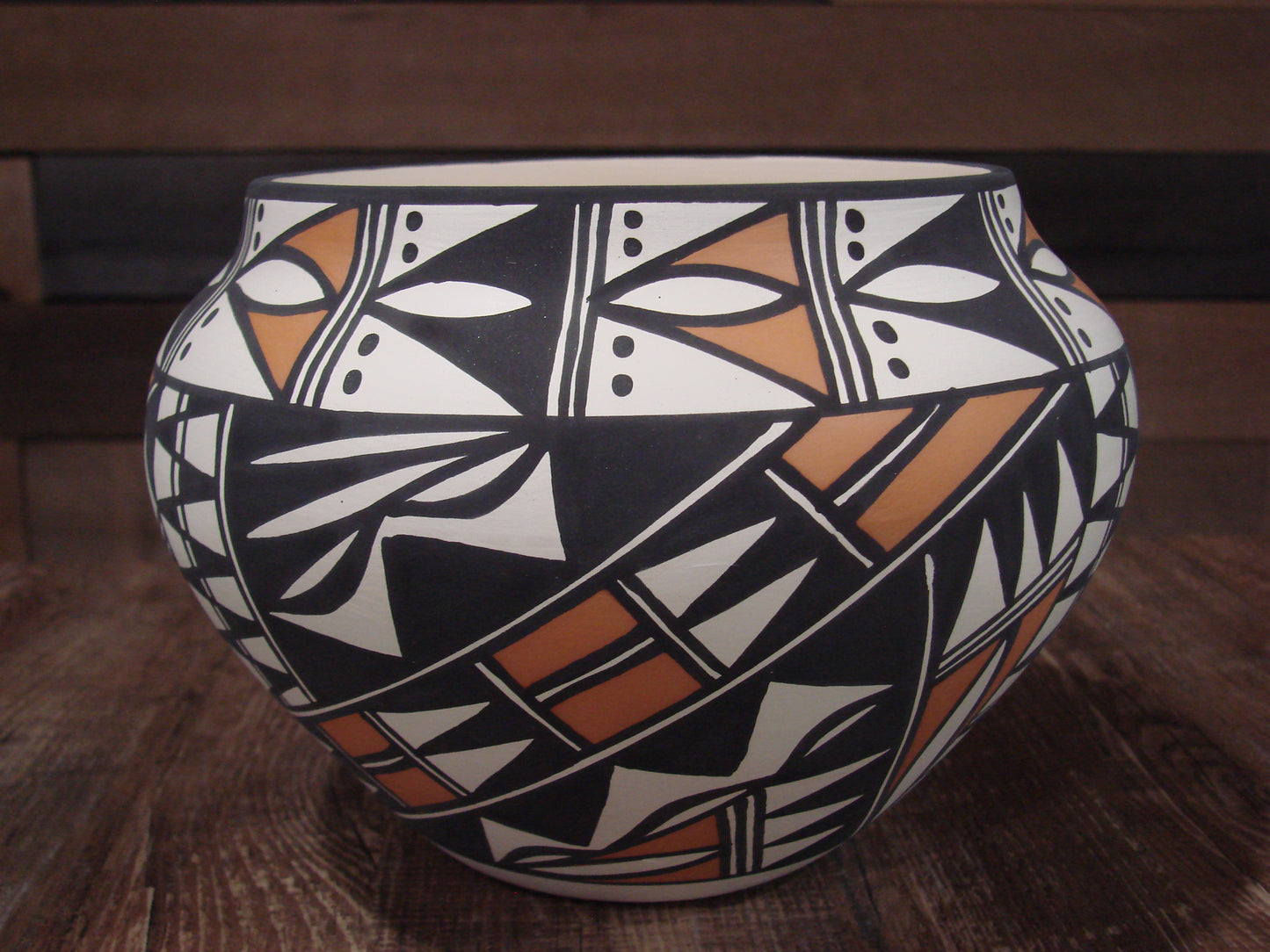 Native American Fine Line Laguna Hand Painted Pottery by DW