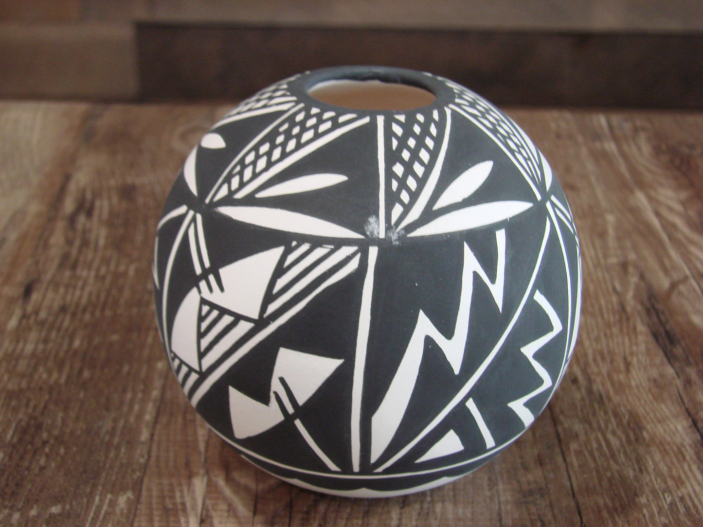 Native American Acoma Fine Line Hand Painted Pottery by Concho
