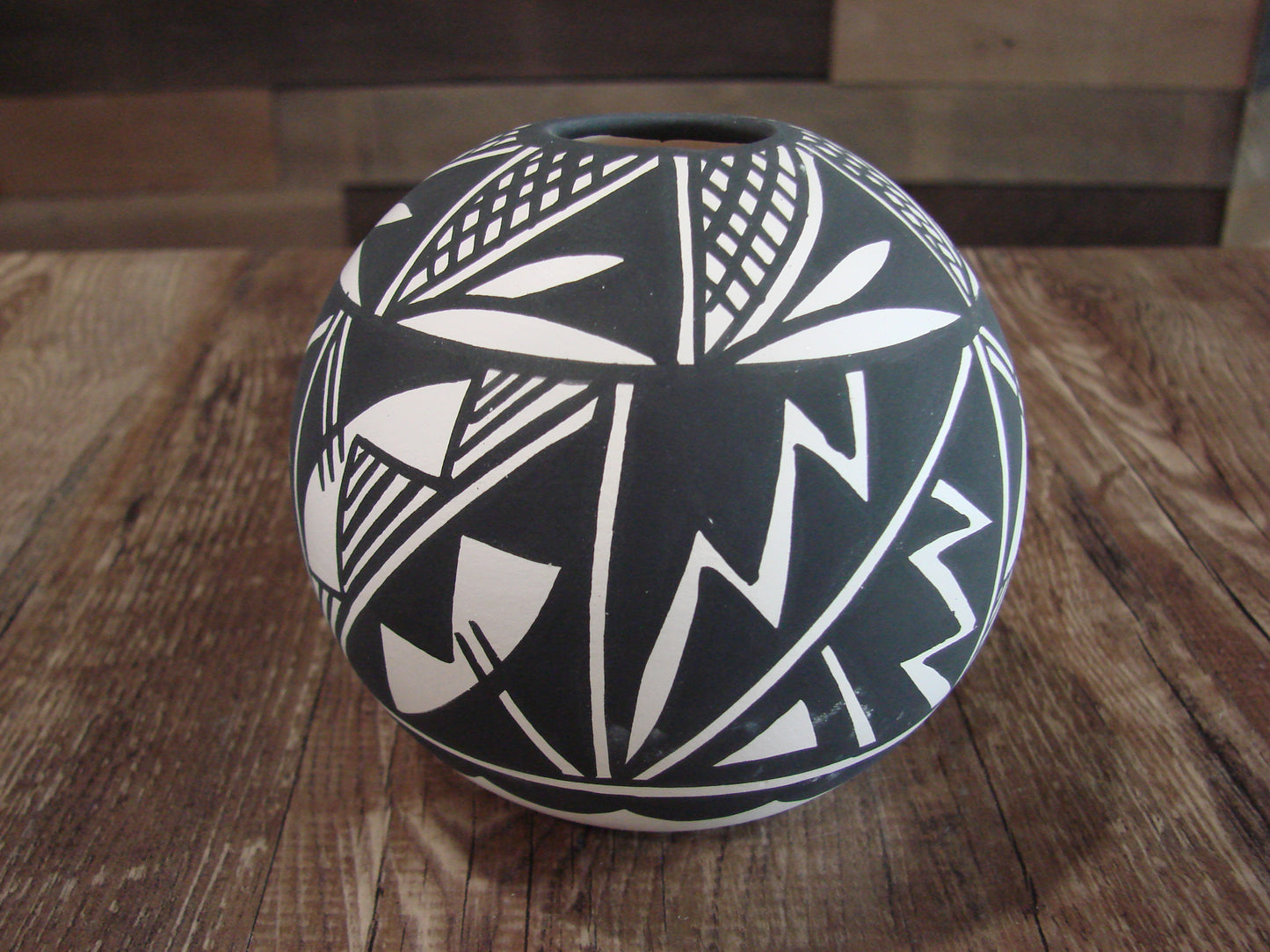 Native American Acoma Fine Line Hand Painted Pottery by Concho