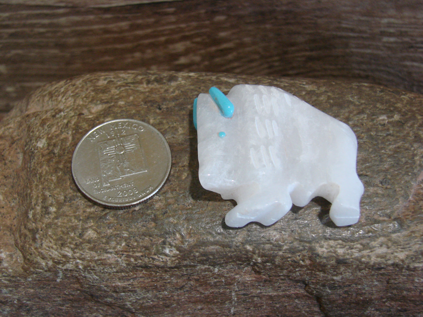 Native American Zuni Indian Hand Carved Buffalo Fetish- Etsate