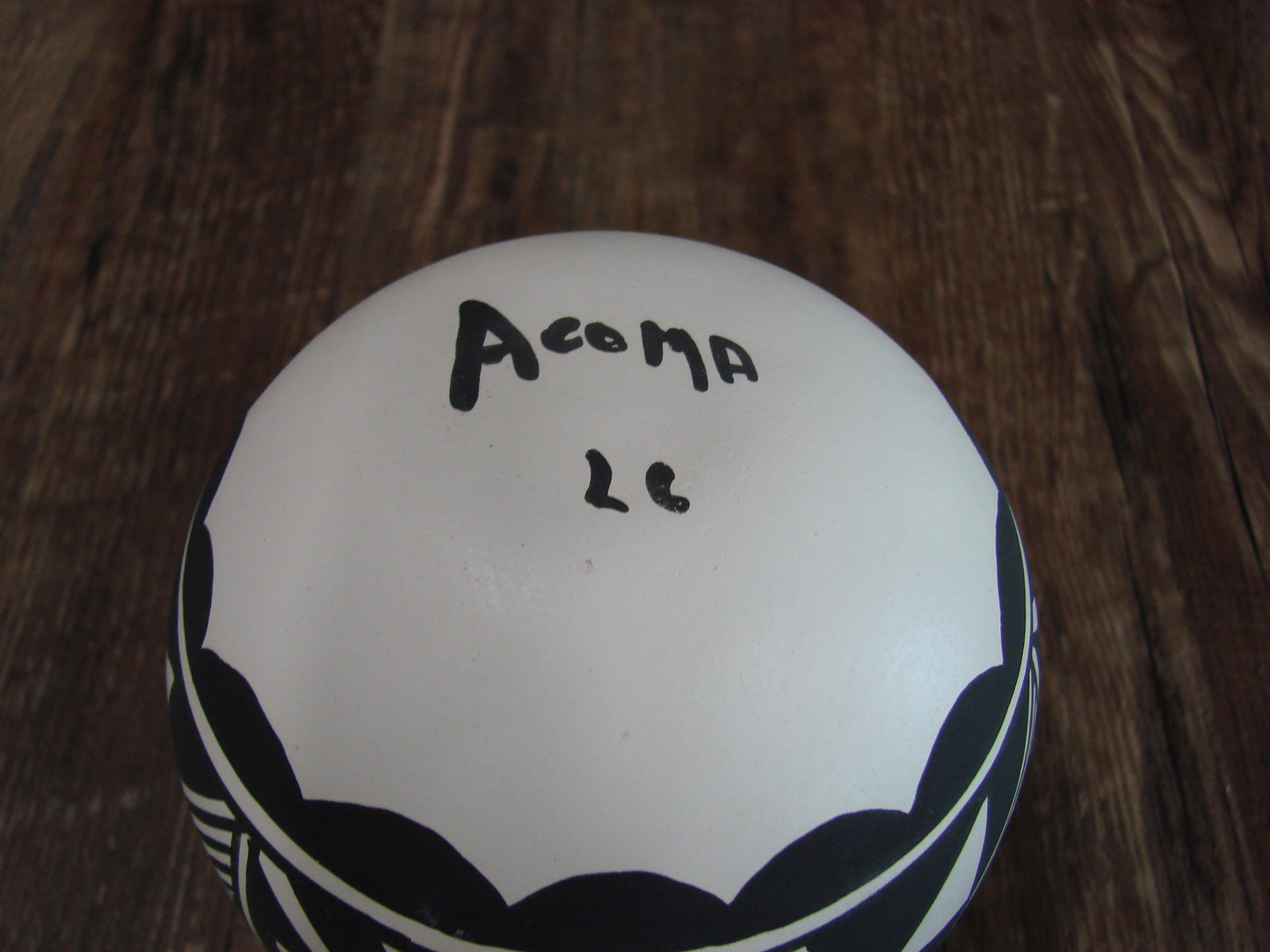 Native American Acoma Fine Line Hand Painted Pottery by Concho