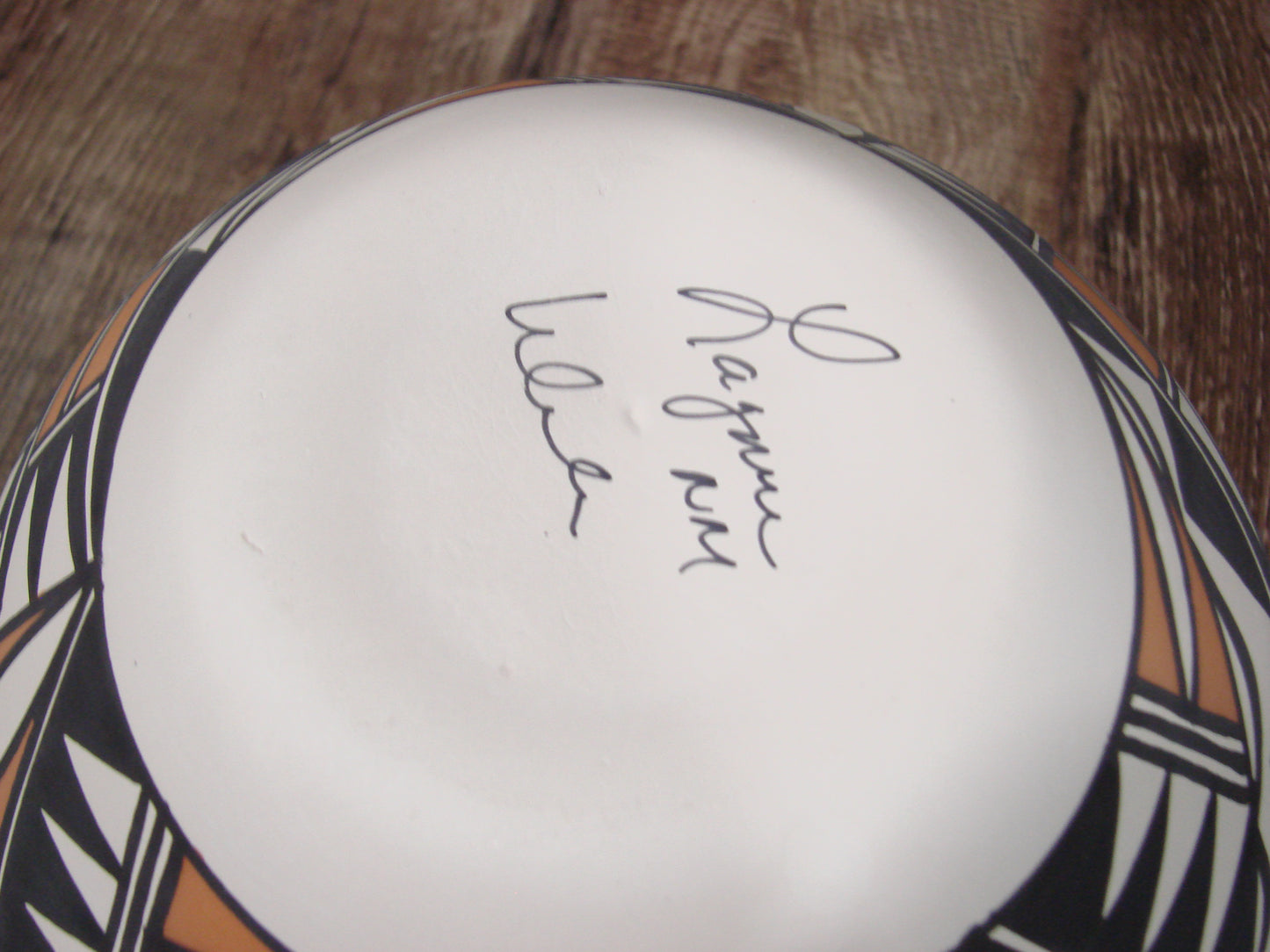 Native American Fine Line Laguna Hand Painted Pottery by DW