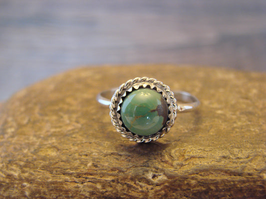 Native American Sterling Silver & Turquoise Ring by White - Size 6.5