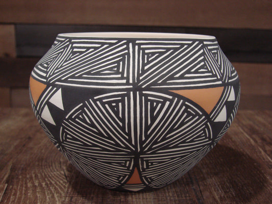 Native American Fine Line Laguna Hand Painted Pottery by DW