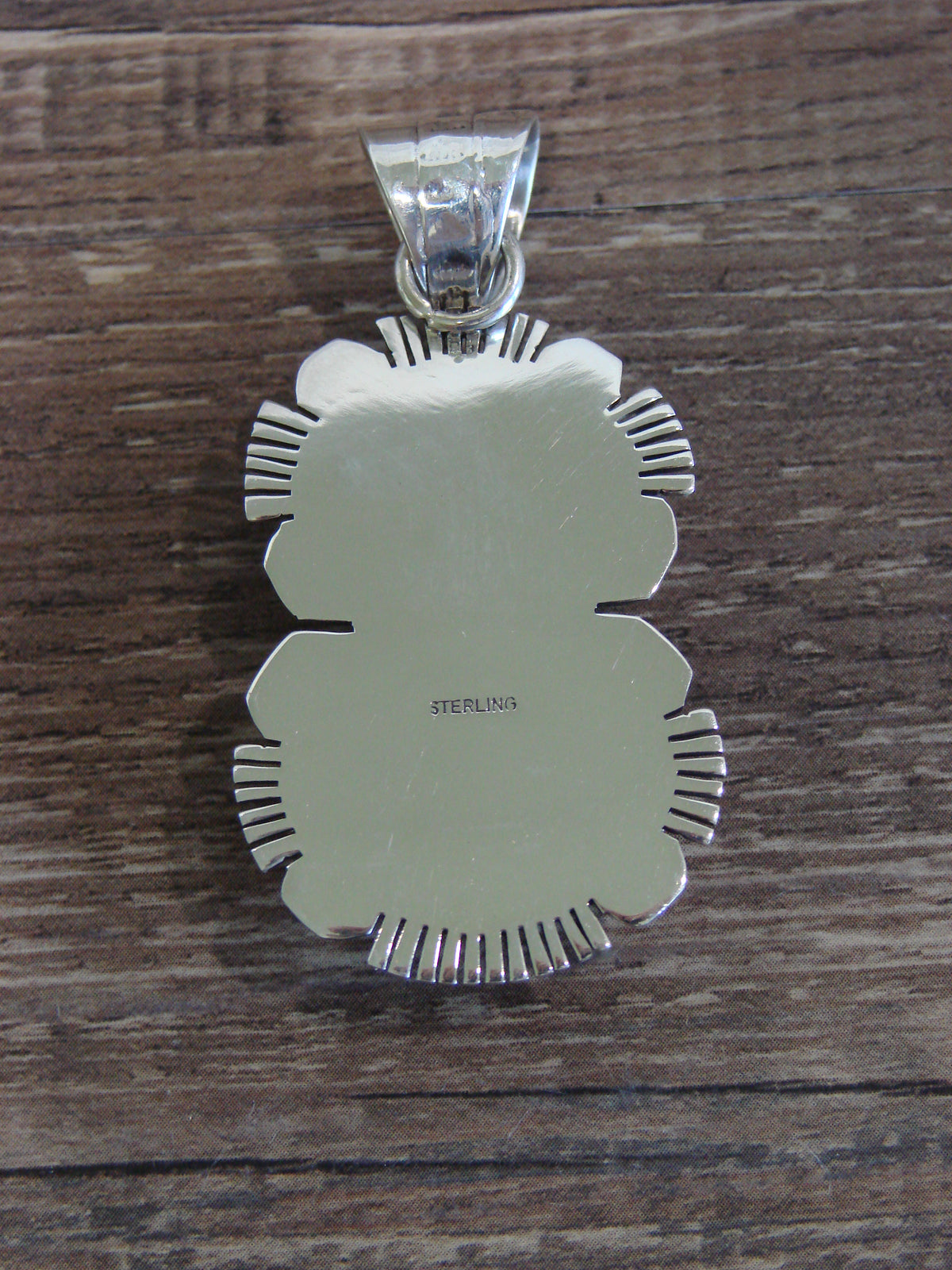 Native American Sterling Silver & Turquoise Pendant by Delgarito