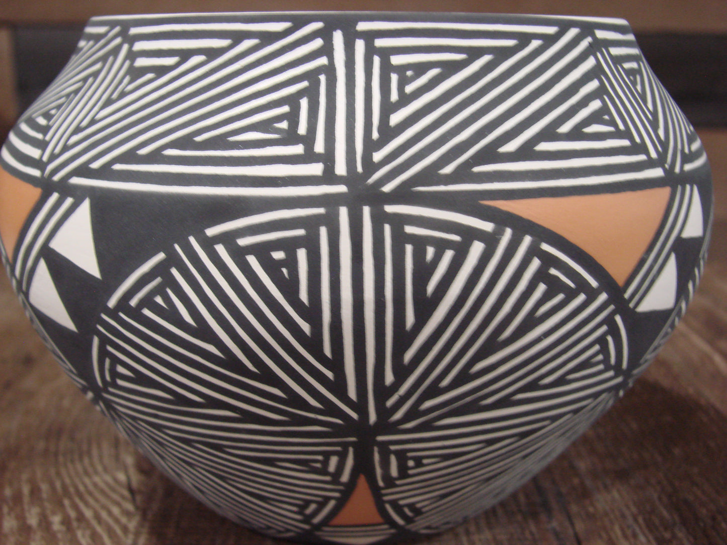 Native American Fine Line Laguna Hand Painted Pottery by DW