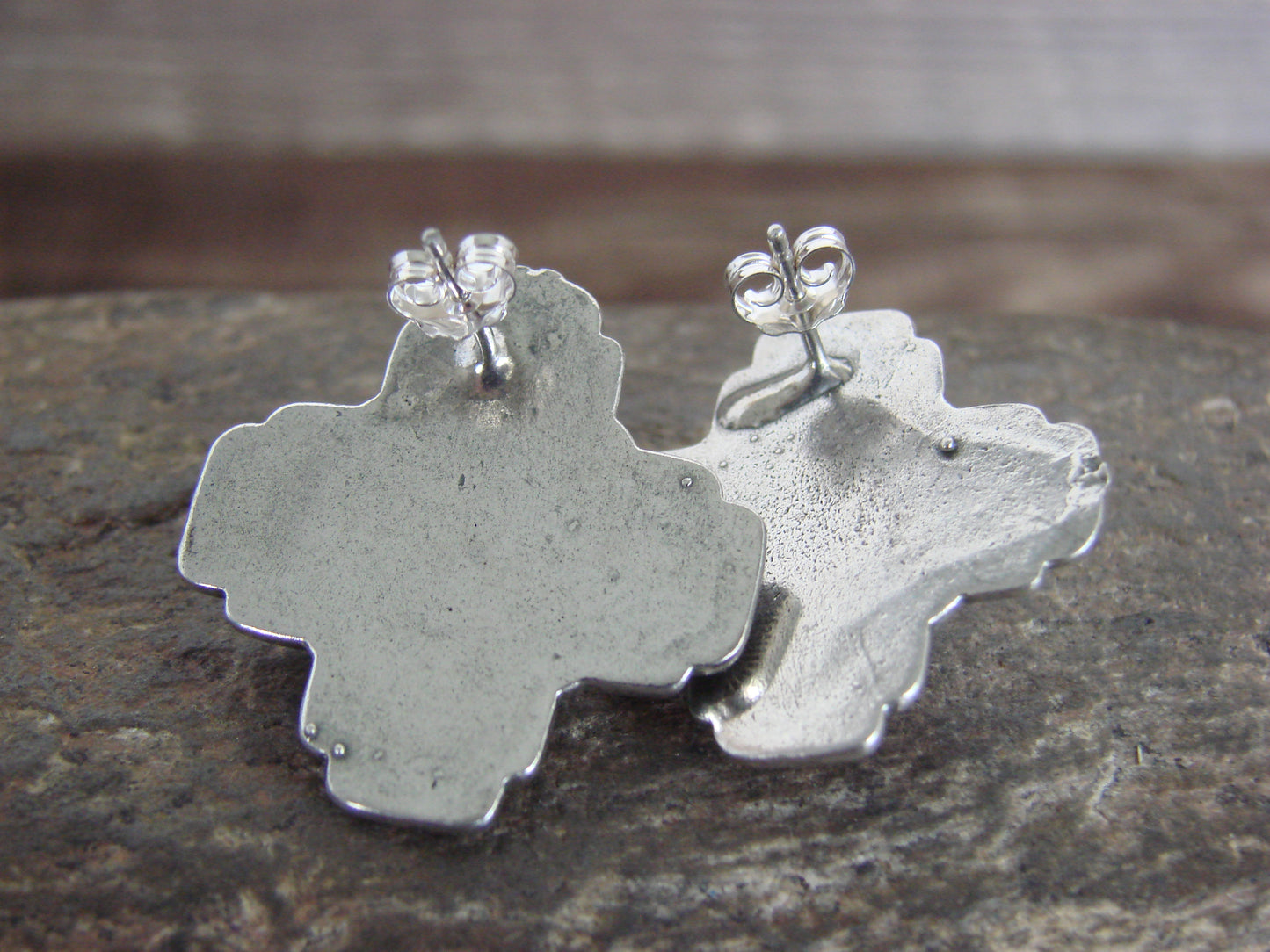 Native American Sterling Silver & Turquoise Zia Post Earrings - Yazzie