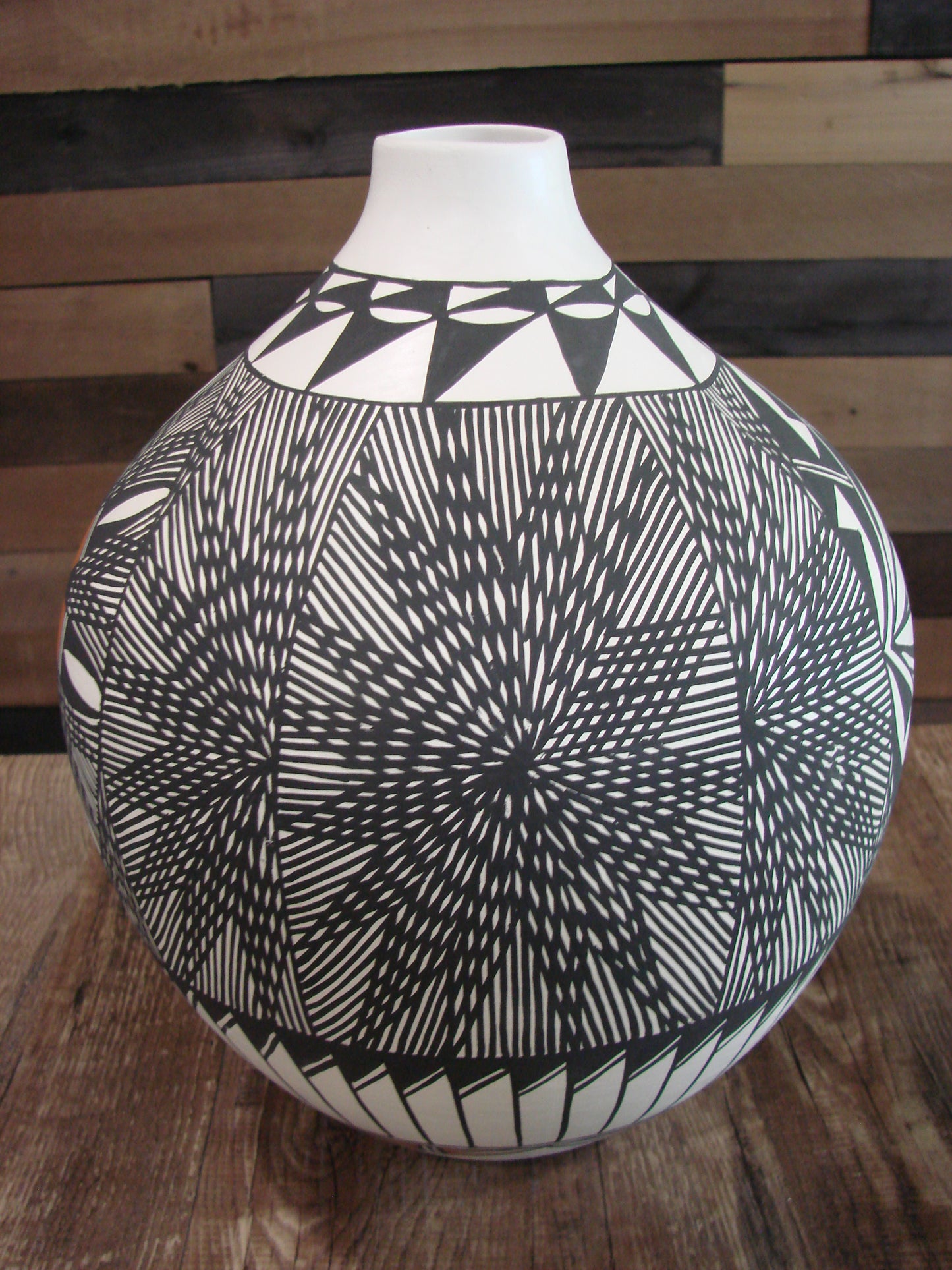 Native American Hand Painted Fine Line Acoma Pottery by Garcia