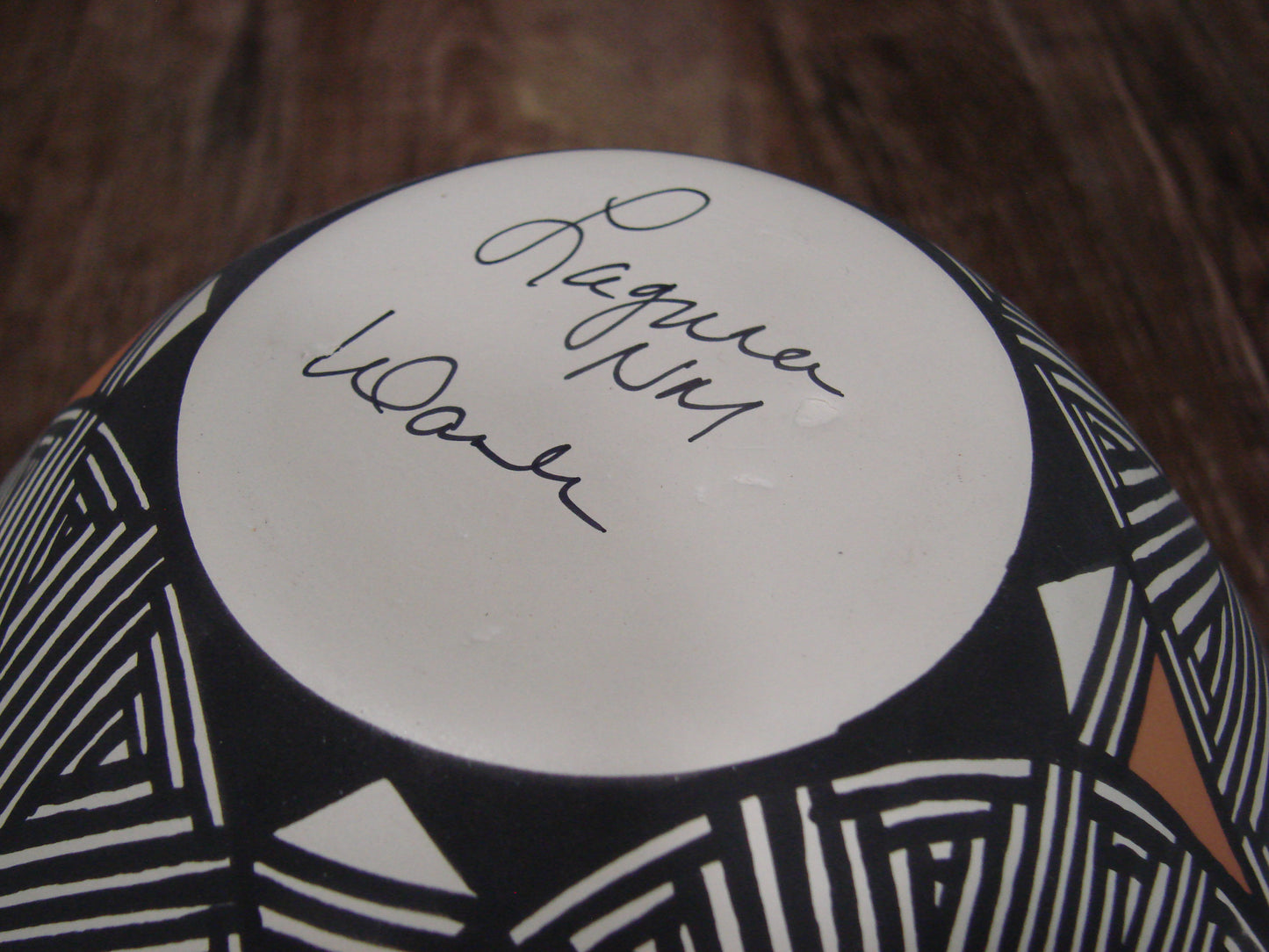 Native American Fine Line Laguna Hand Painted Pottery by DW
