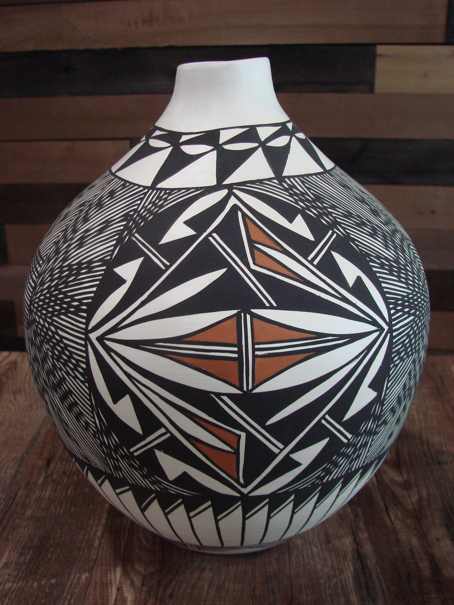 Native American Hand Painted Fine Line Acoma Pottery by Garcia