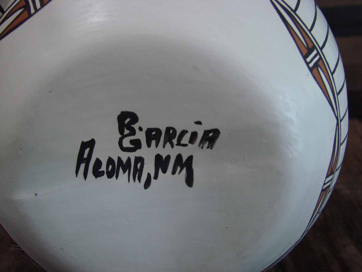 Native American Hand Painted Fine Line Acoma Pottery by Garcia