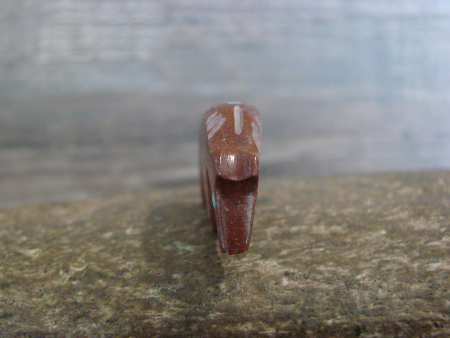 Native American Zuni Indian Hand Carved Pipestone Bear Fetish - B. Phillips