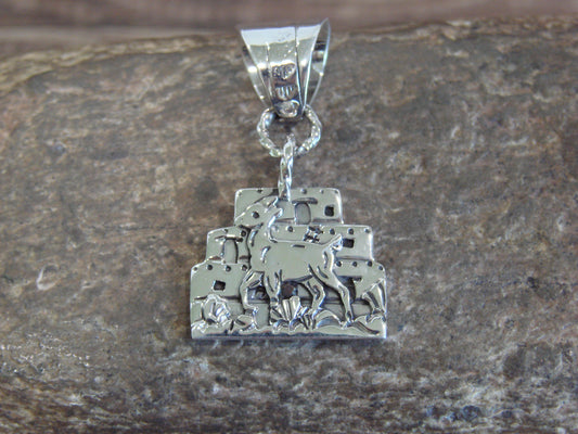 Native American Sterling Silver Deer Pendant by Wood