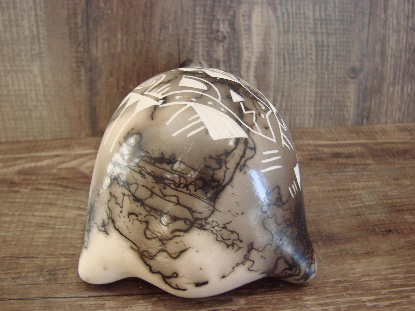 Native American Navajo Indian Pottery Horse Hair Turtle Sculpture by Vail