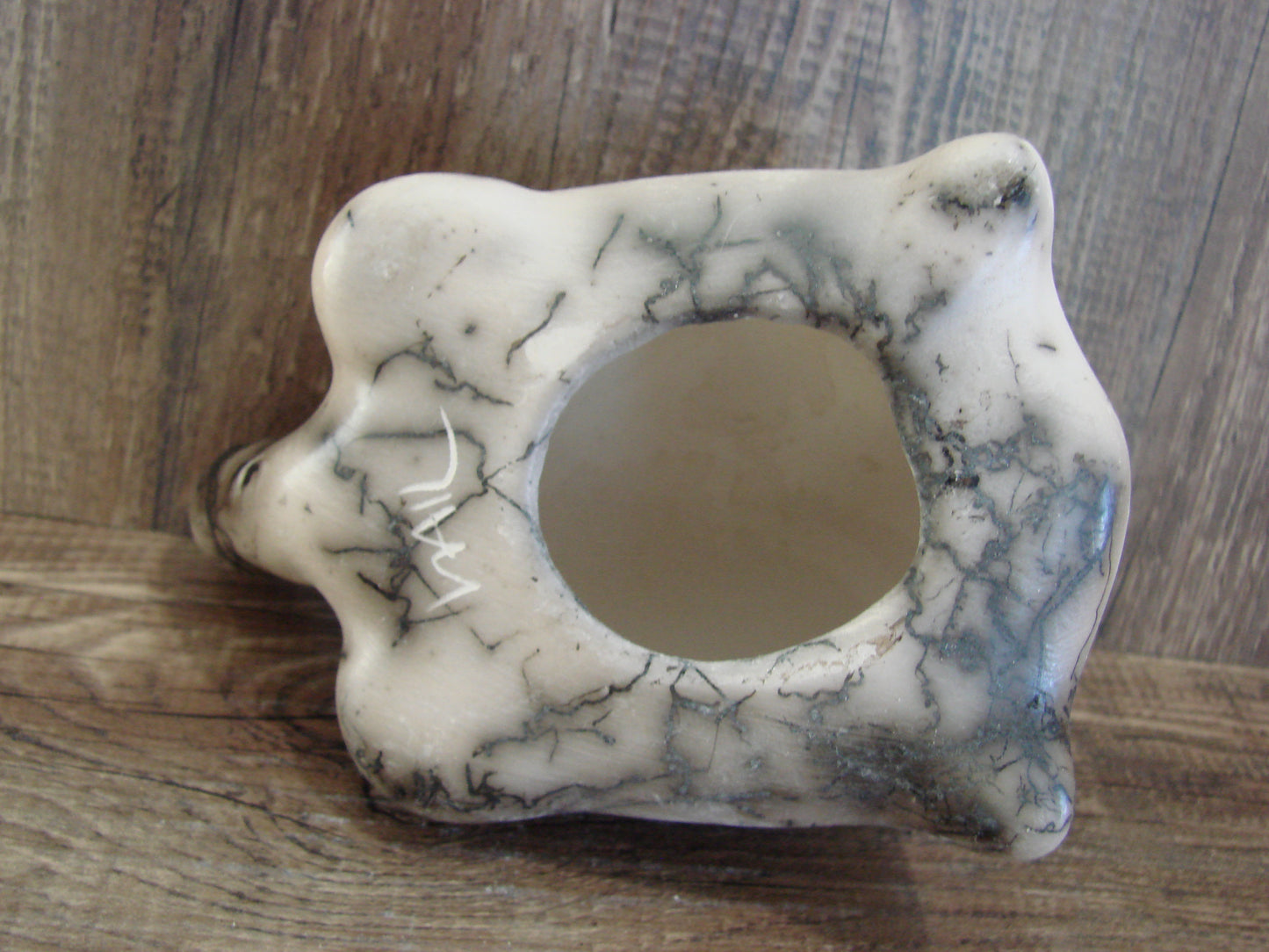 Native American Navajo Indian Pottery Horse Hair Turtle Sculpture by Vail