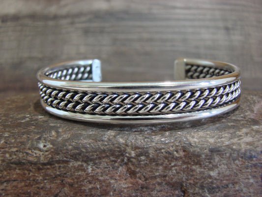 Native American Twisted Sterling Silver Bracelet Cuff by Tahe