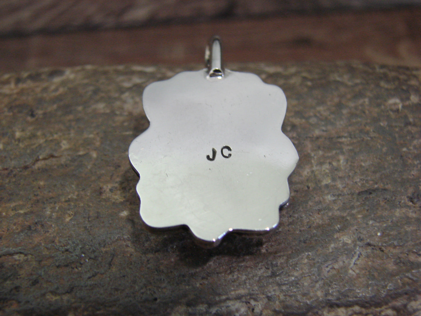 Native American Nickel Silver & Turquoise Howlite Pendant - Cleveland