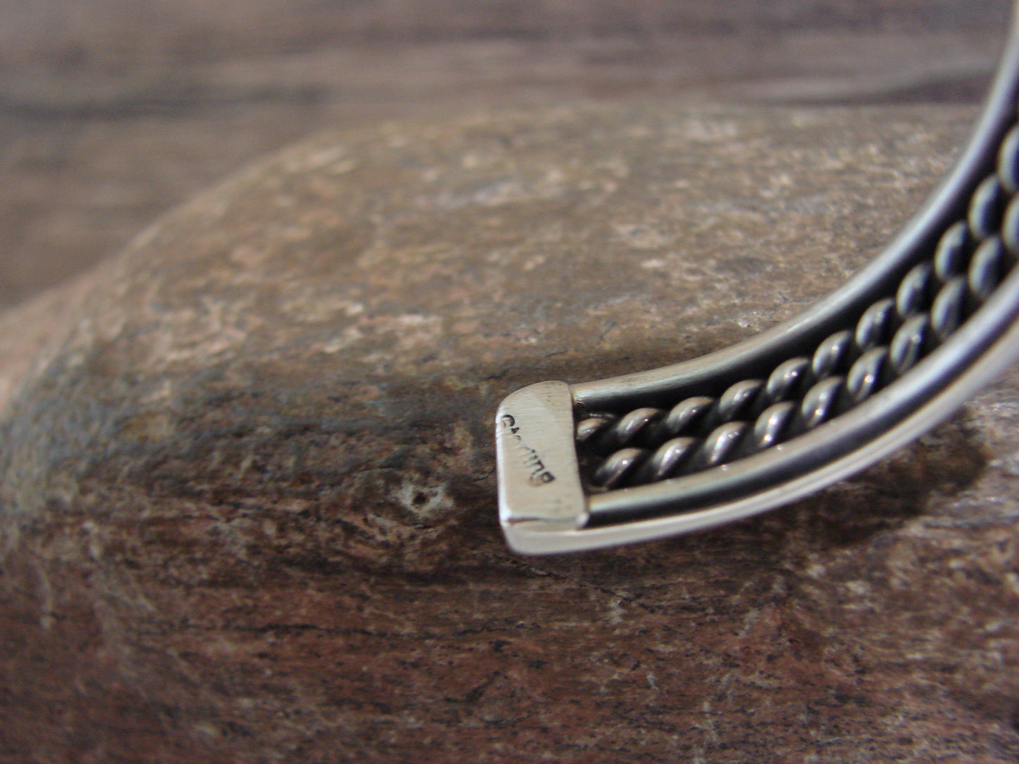 Native American Twisted Sterling Silver Bracelet Cuff by Tahe
