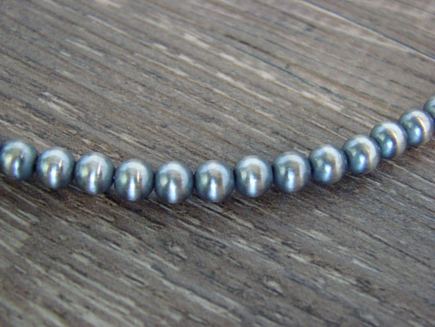 Native American 16" Sterling Silver Cluster Turquoise & Navajo Pearl Necklace by Platero