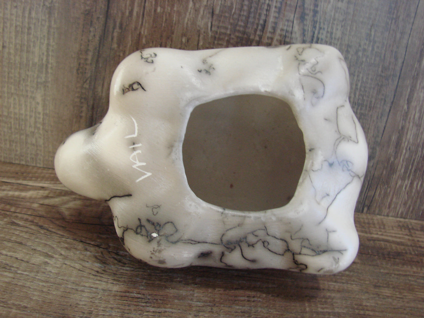 Native American Navajo Indian Pottery Horse Hair Turtle Sculpture by Vail