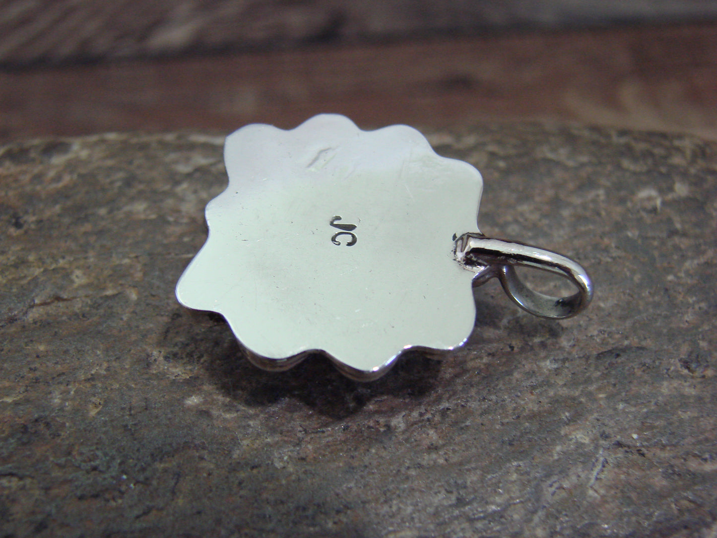 Native American Nickel Silver & Turquoise Howlite Pendant - Cleveland