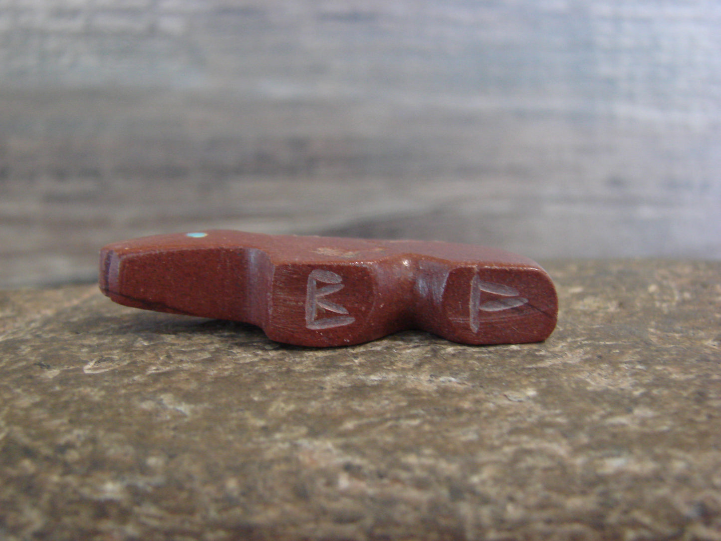 Native American Zuni Indian Hand Carved Pipestone Bear Fetish - B. Phillips