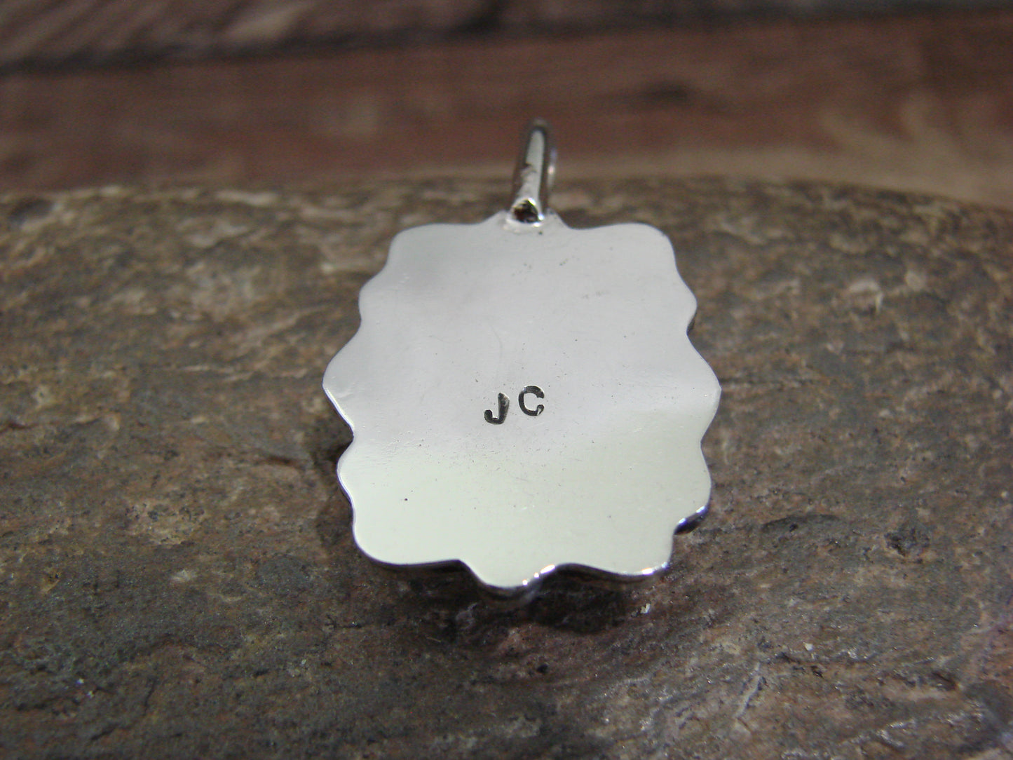 Native American Nickel Silver & Turquoise Howlite Pendant - Cleveland