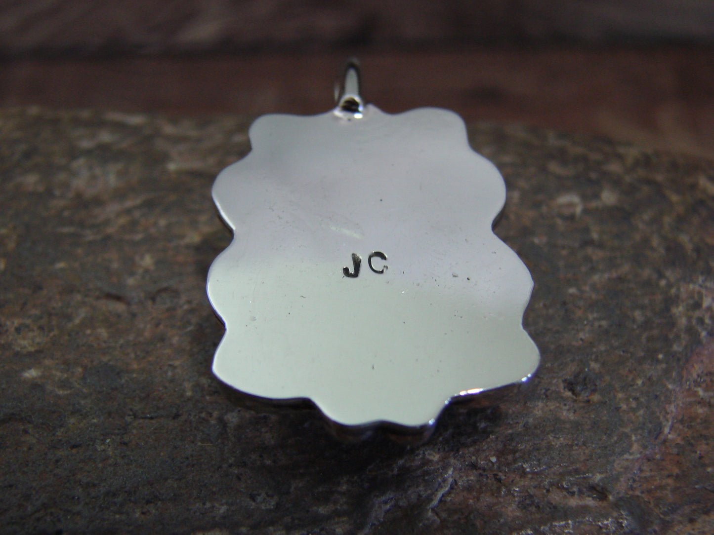 Native American Nickel Silver & Turquoise Howlite Pendant - Cleveland