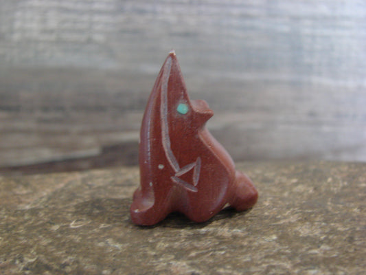 Native American Zuni Indian Hand Carved Pipestone Coyote Fetish - B. Phillips